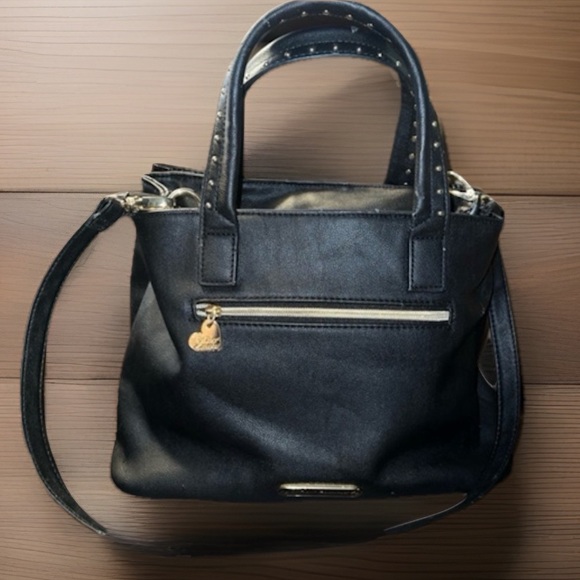 Betsey Johnson Large Black Satchel with Bow and Gold Studs - Picture 11 of 11